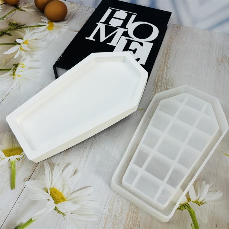 Coffin Resin Tray Molds for Making Jewelry Tray Earrings Display Stand DIY Craft, Coffin Shaped Jewelry Tray Molds