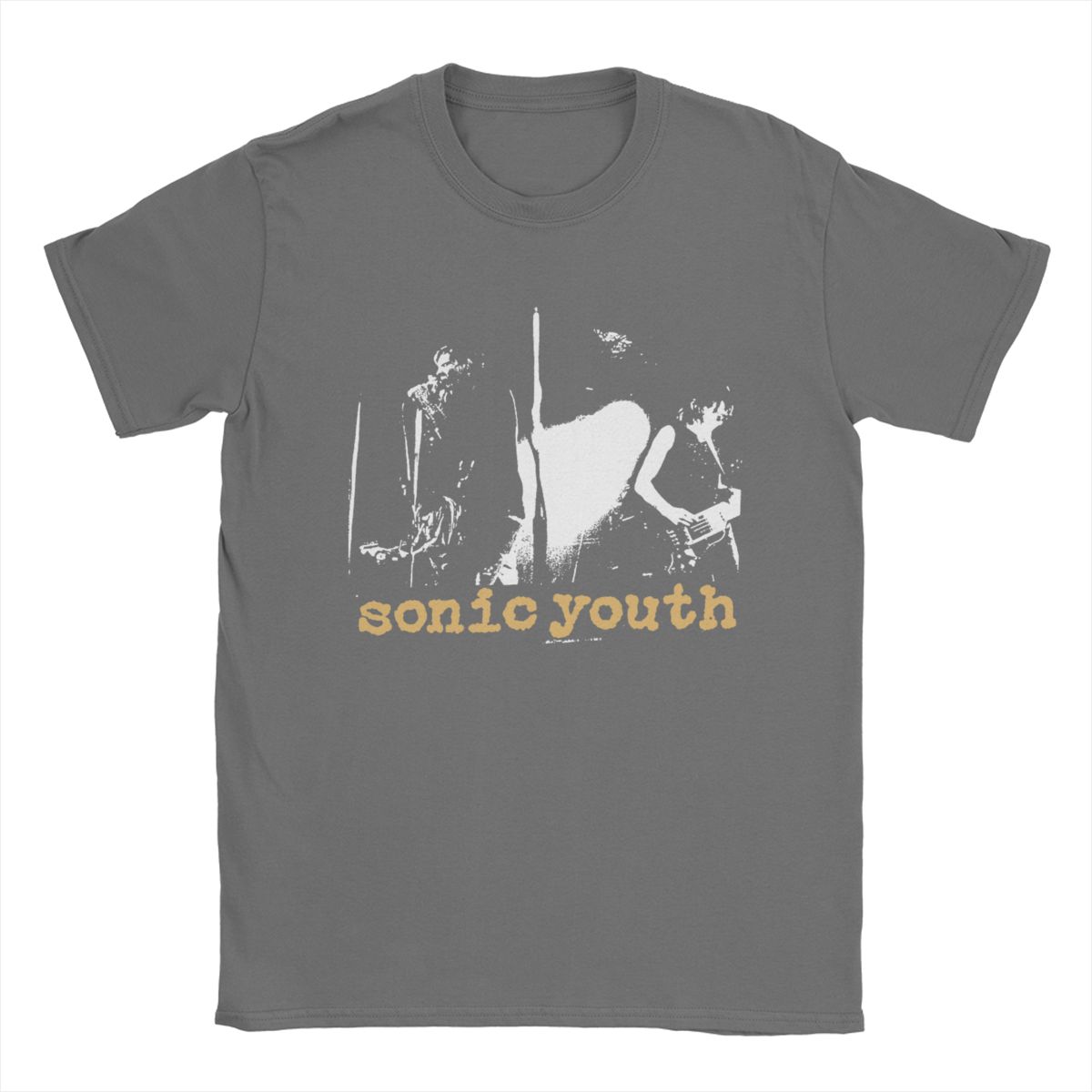 Comfortable season Heren T-shirt Sonic Youth Fun 100% Katoen T-shirt Korte Mouw T-shirt Ronde Hals Tops Zomer XL donkergrijze kleur