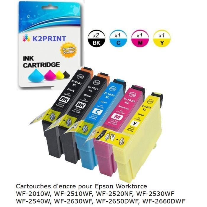 Epson WF-2510 Ink Cartridge - K2PRINT - Pack of 5 - Black, Cyan, Magenta, Yellow