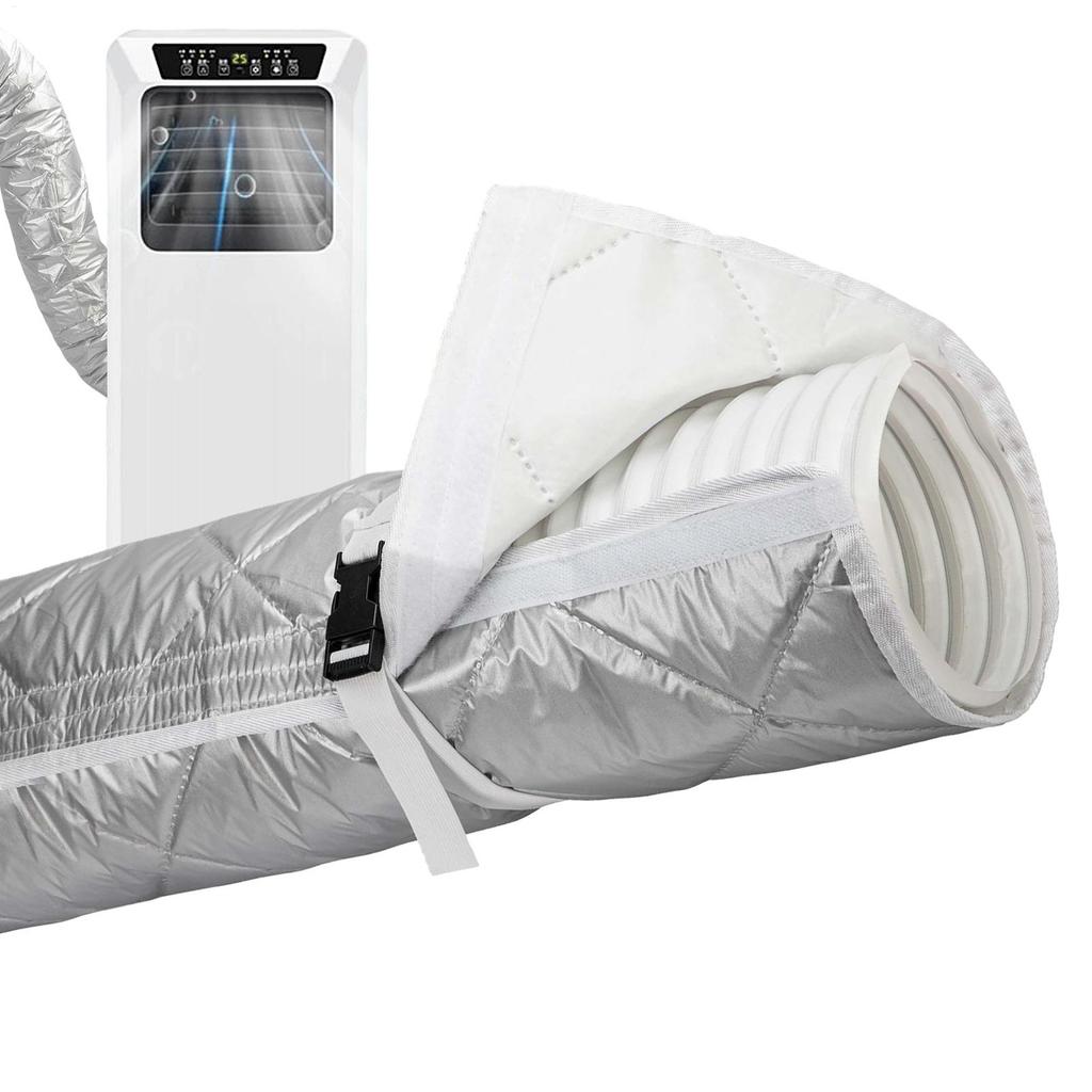 Air Conditioner Hose Insulation Cover AC Duct Vent Hose Insulated Cover Wrap with Adjustable Straps Exhaust Tube Accessories