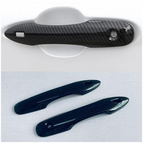 Carbon Fiber Front Door Handle Lid Cover Trim For -2025 Toyota Prius 2pcs