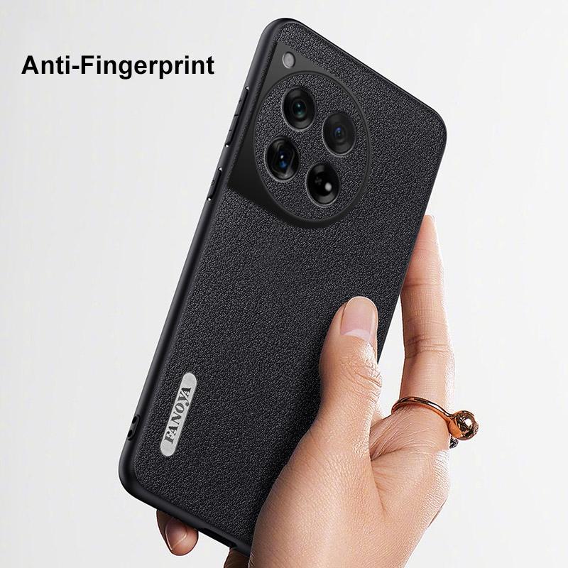 Luxury PU Leather Case For OnePlus 12 12R 5G Back Cover Matte Silicone Shockproof Full Protection Phone Case For One Plus 12 R