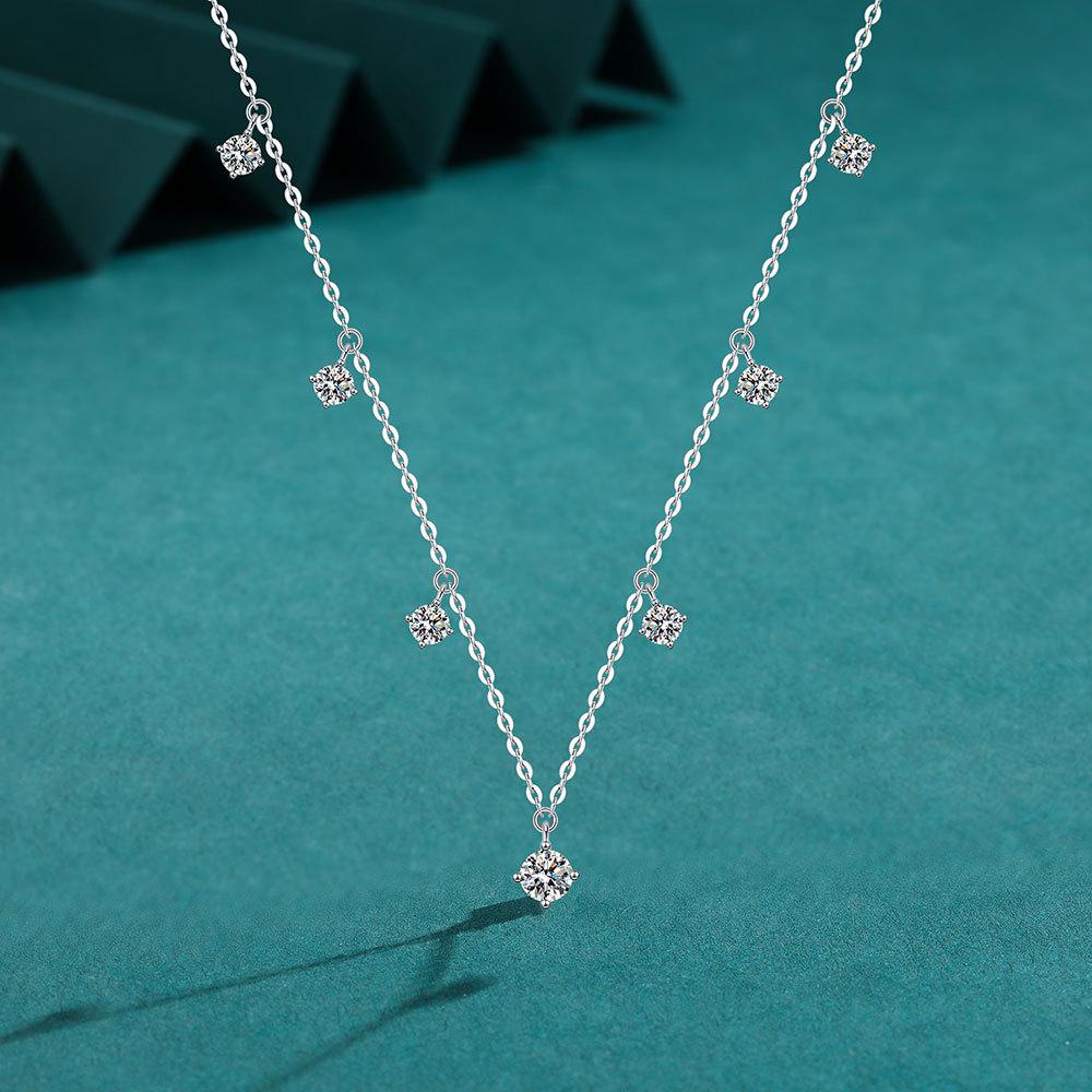Exquisite S925 Sterling Silver Moissanite Star Necklace for Women - Luxurious, Elegant Birthday Gift 925 Silver