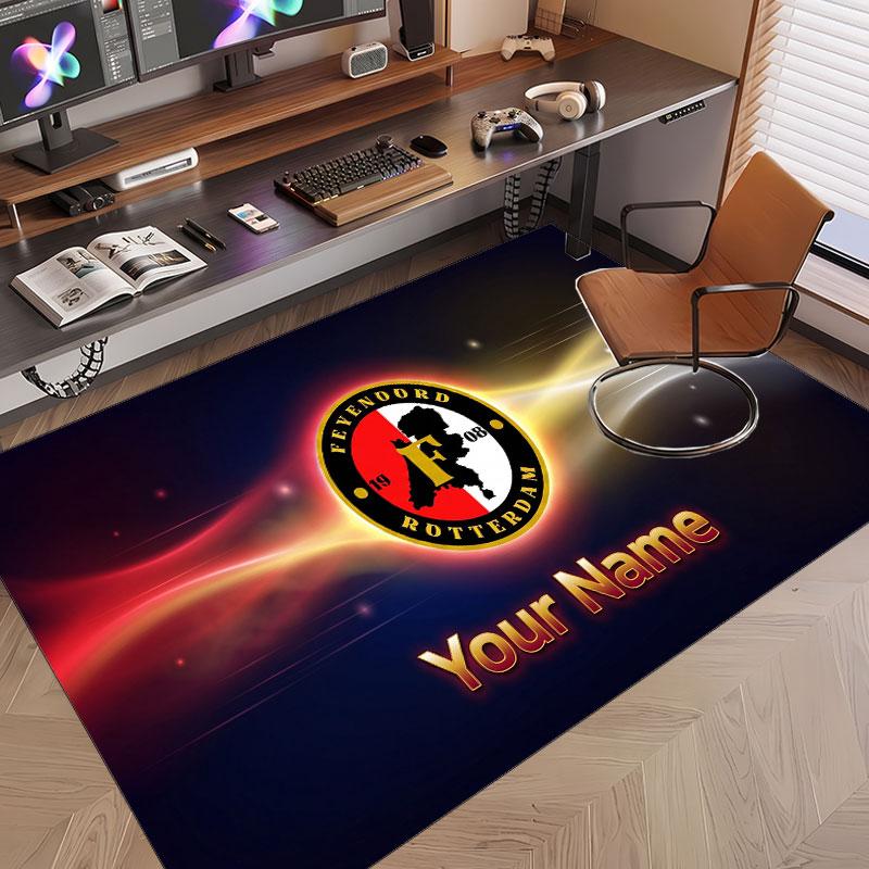 Tappeto Personalizzato Modello Feyenoord Stampa Nome Testo Morbido Antiscivolo Tappeto per Pavimento per Casa Decorazione Interna