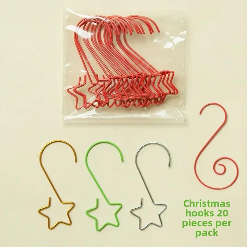 20 Stück S-förmige Haken Weihnachtshaken Weihnachtsbaum Dekorationszubehör zum Aufhängen von Weihnachtsgeschenken Heimaufbewahrungsorganisator