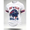Men'S Buffalo Buffalo 1960 Retro Rugby Printed Short Sleeve T-Shirt Breathable Round Neck Sports Party Trendy T-Shirt