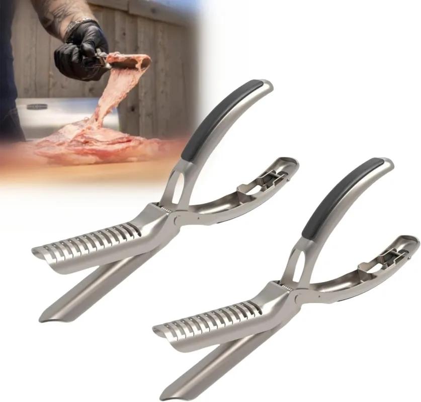 BBQ Rib Skinner Rib Membrane Remover Stainless Steel Tool, Kitchen Grill Gadget for Rib Prep for Chef Easy Membrane Removal