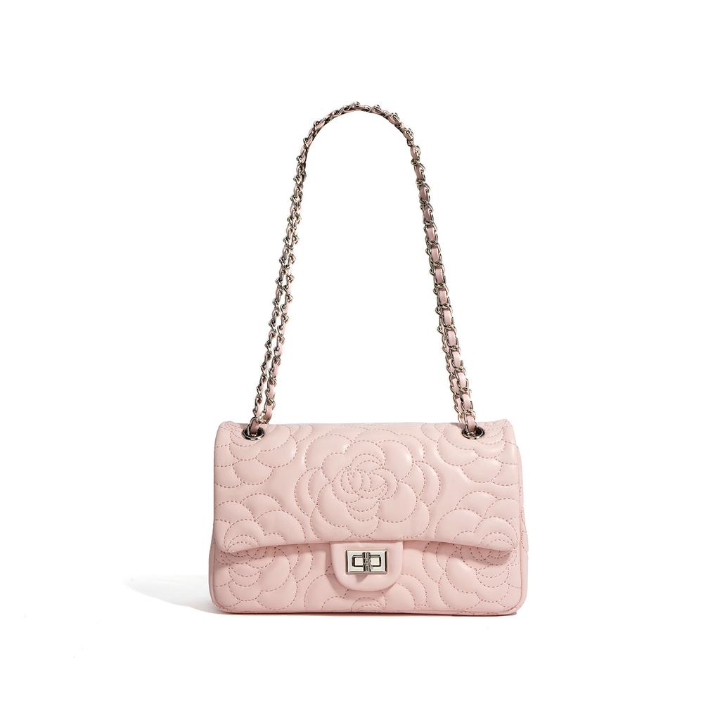 Classic Cowhide CF25.5 Cowhide Lock And Chain Bag High-end Sense Multi-compartment Single-shoulder Bag Bottom-through Design Multi-compartment