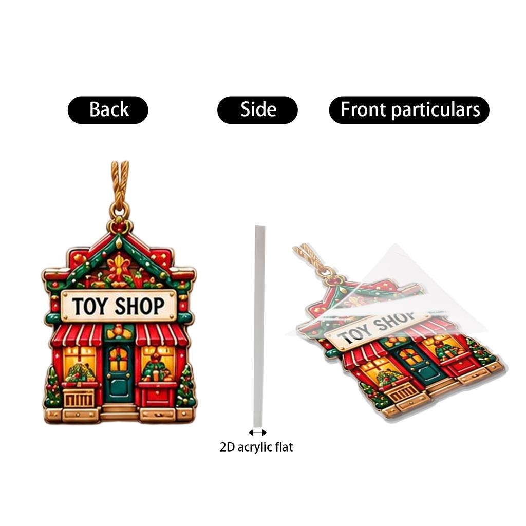 2D Flat Airplane Box 12-Day Christmas Holiday Decoration Acrylic Advent Calendar