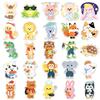 Original Graffiti Cute Animal Stickers - 50 Sheets of Childlike, Hand-Painted Cartoon Pets for Journals