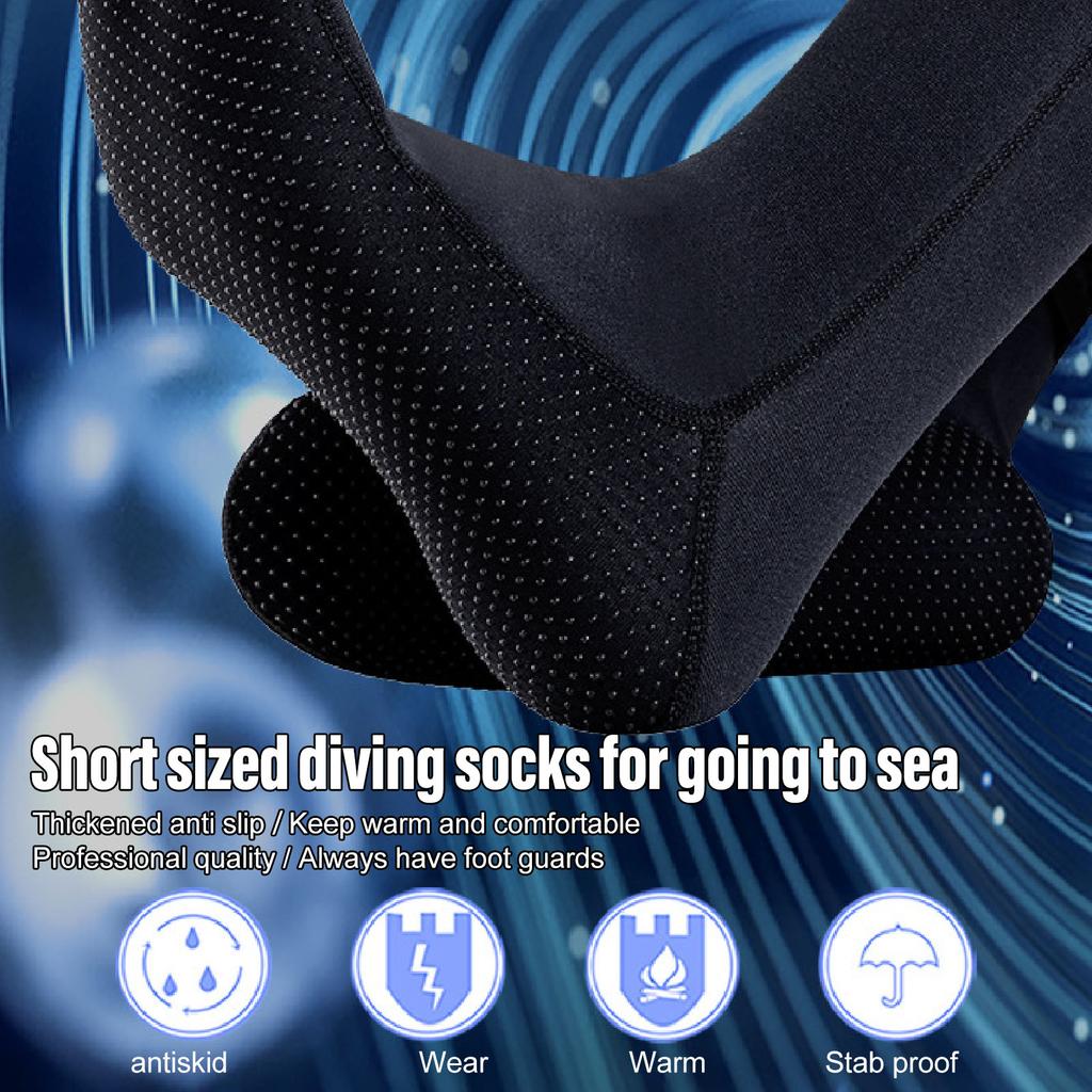 3mm Neopren Tauchsocken Wasserdicht Atmungsaktiv Dehnbar Rutschfestigkeit Taucher-Neoprensocken für Damen Herren M