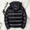 Shiny Cotton Jacket Unisex Short Hooded Thickened Cotton Coat Warm Outerwear Fashion Cold-Weather Clothing