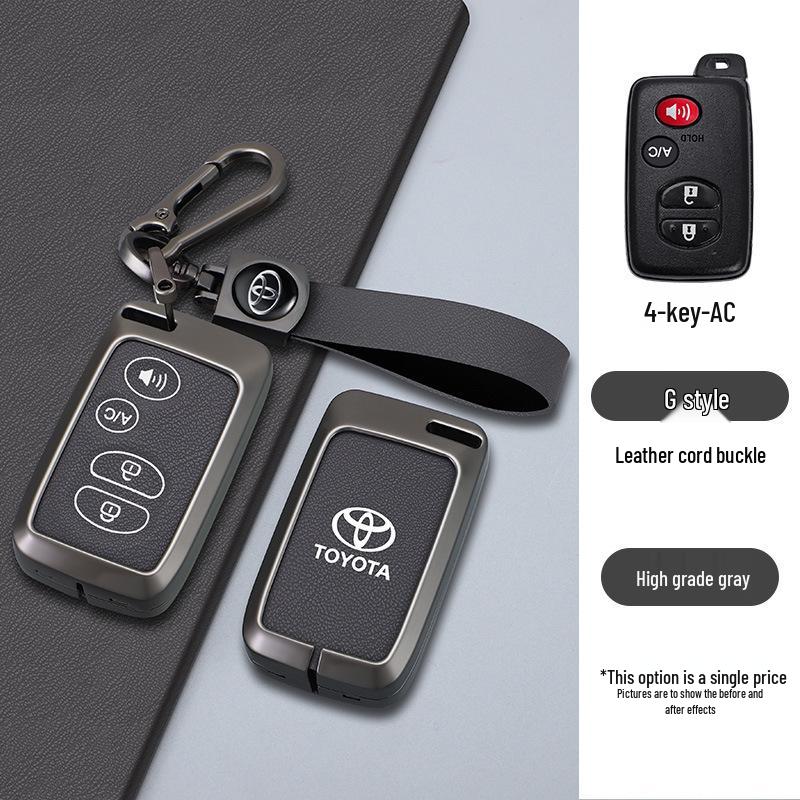 Key Case for 09/10/11 Camry, Highlander, Prius, 86, Reiz, Prado - Metal Finish