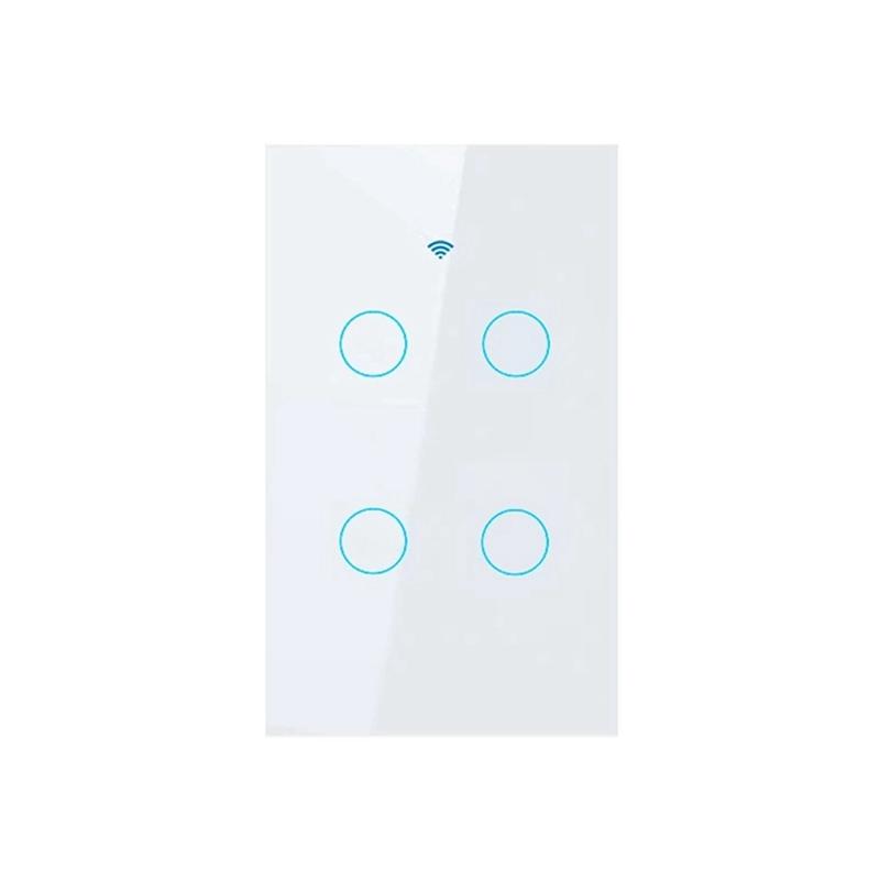 AEE4-Tuya US Plug Wifi Smart Wall Switch No Neutral Wire Touch Sensor LED Light Switches Smart Home Alexa Google