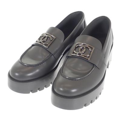 Chanel G45156 Slipper graues Leder Damen