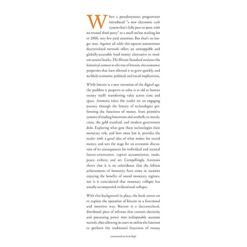 The Bitcoin Standard: The Decentralized Alternative To Central Banking