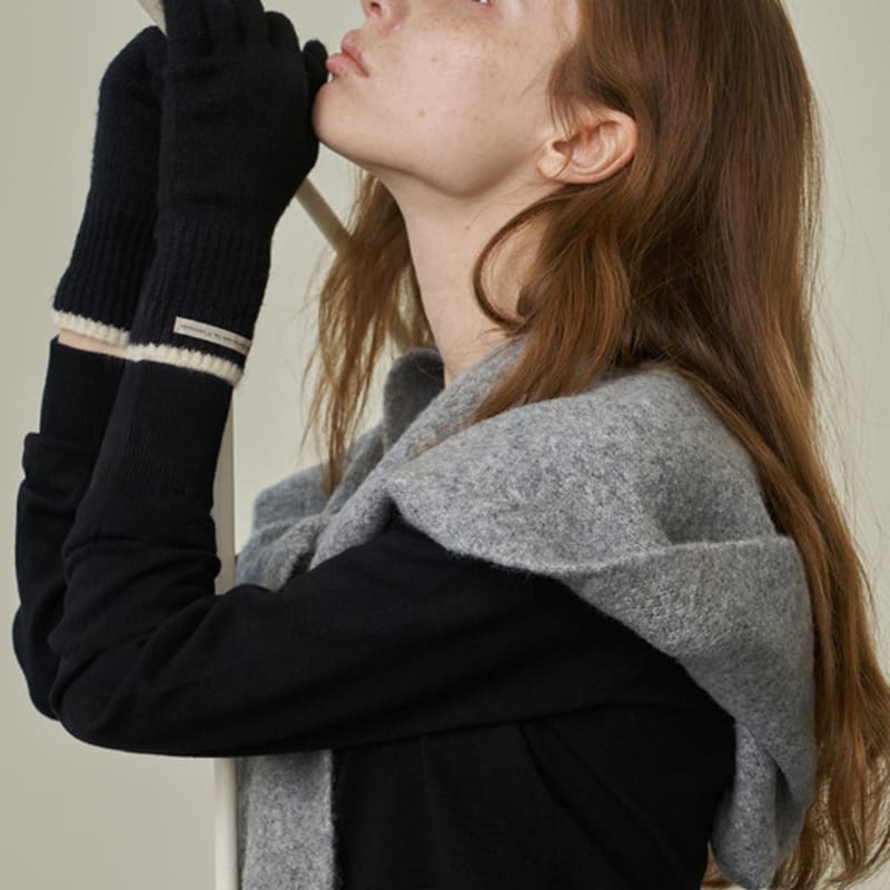 

Перчатки из смесовой шерсти с цветовыми блоками, Eira_4 цвета Brown