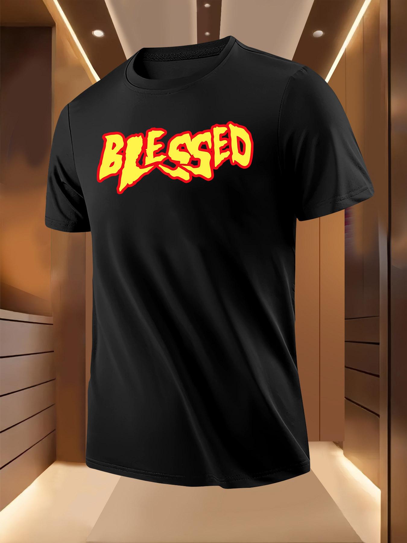 Graffiti Blessed Print Pattern Tshirt XXL