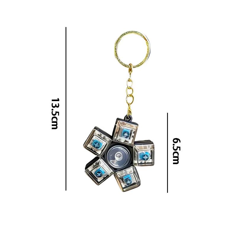 Fashion Rotatable Keyboard Press Button Keychain Toy Stress Relief Fidget Pendant Cool Accessory for Teens Adults Free Shipping