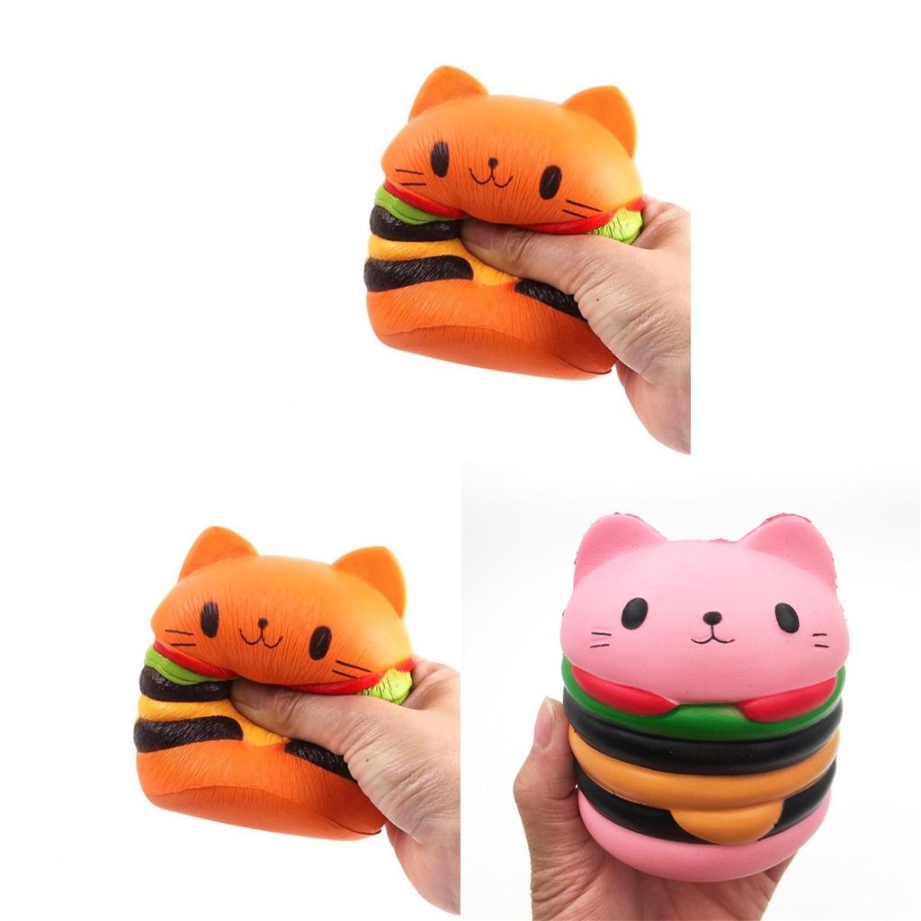 Koci Hamburger Squishy Zabawka z Powolnym Odbiciem Miękki Materiał PU Do Redukcji Stresu i Jako Prezent