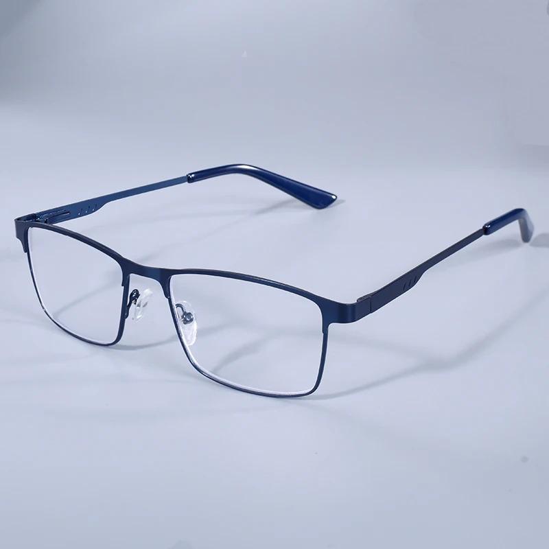 +0.75 1.25 1.5 1.75 2.0 2.25 2.75 Anti Blue Mens Glasses Men Square Metal Large Frame Reading Presbyopia Glasses Gafas Lectura