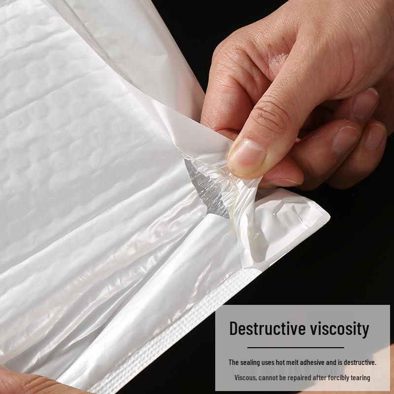 

White Pearl Shockproof Biodegradable Waterproof Bubble Envelope for Clothing Packaging White; 11*13+4cm per box 1600 pcs