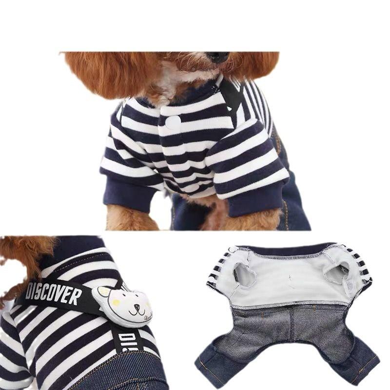 Dog Clothes Spring and Autumn Teddy Dog Bichon Pomeranian Four-legged Overalls Milk Dog Puppy Chihuahua Pet