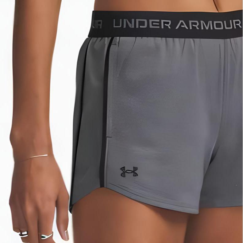 Under Armour Techplay Up Fashion Comfortable Trendy Simple Mid Waist Sports Shorts Women shorts Gray 1389882-025