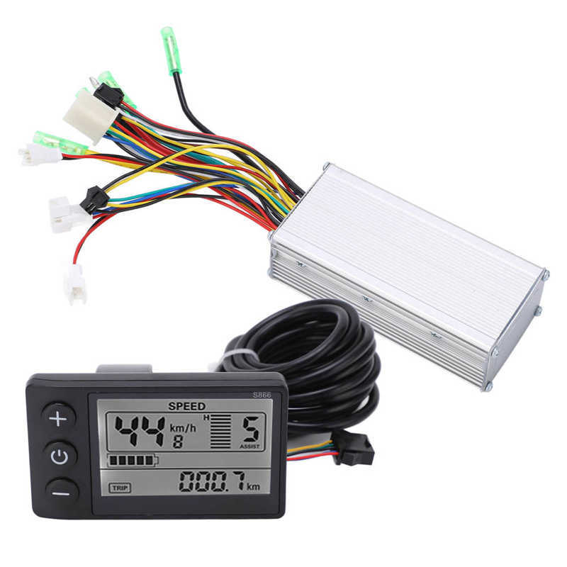36/48V 500/750W 22A 9 Tube Electric Bike Brushless Controller Kit with LCD 866 Display Meter Electric Conversion Kit