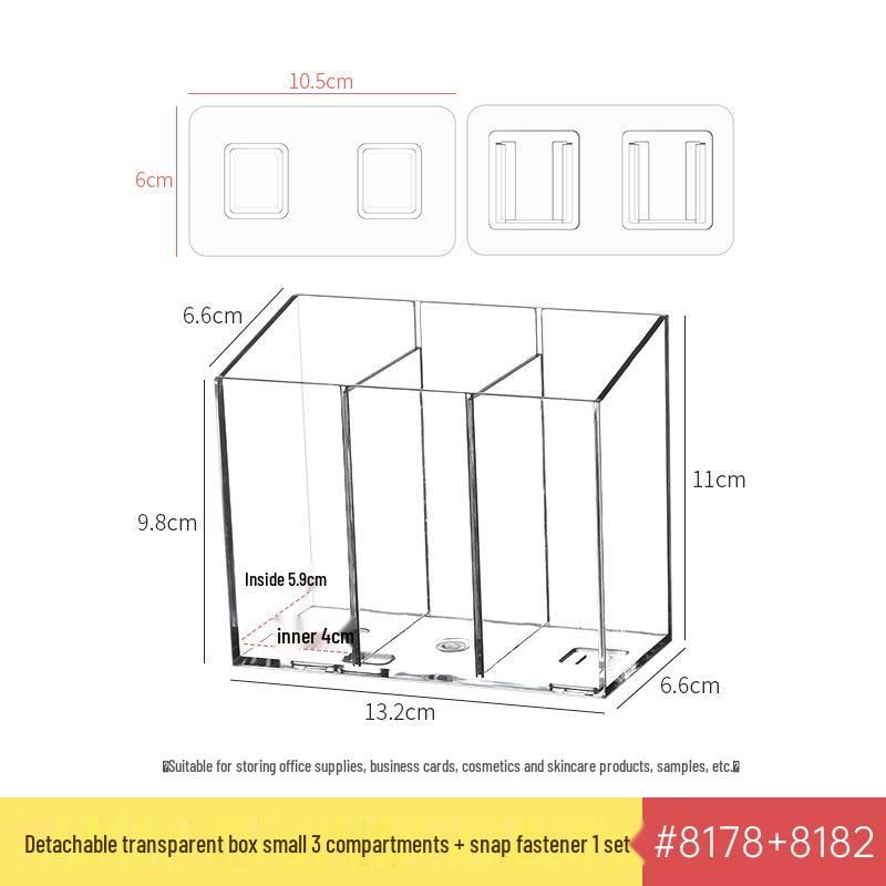 Transparent Wall-Mounted Mirror Cabinet for Bathroom Cosmetics and Lipstick Storage