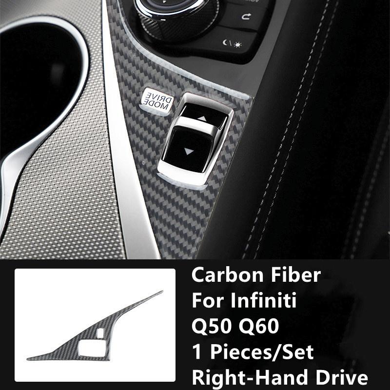 Carbon Fiber Car Interior Modification Cover Trim Strips Decorative Stickers For Infiniti Q50 Q60 Car Styling Inner