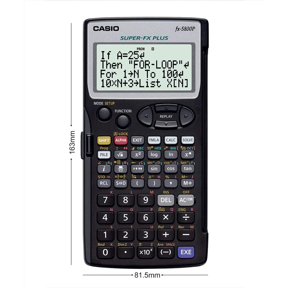 Casio Program Scientific Calculator 407 Functions 10 Digits FX-5800P-N