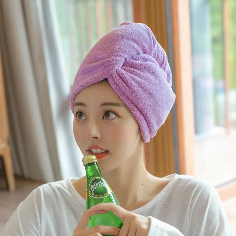 1PC Hair Drying Cap & Sports Towel Set - Soft Adult Bath Towel, Turban for Hair, Face Serviettes - Towels for Home