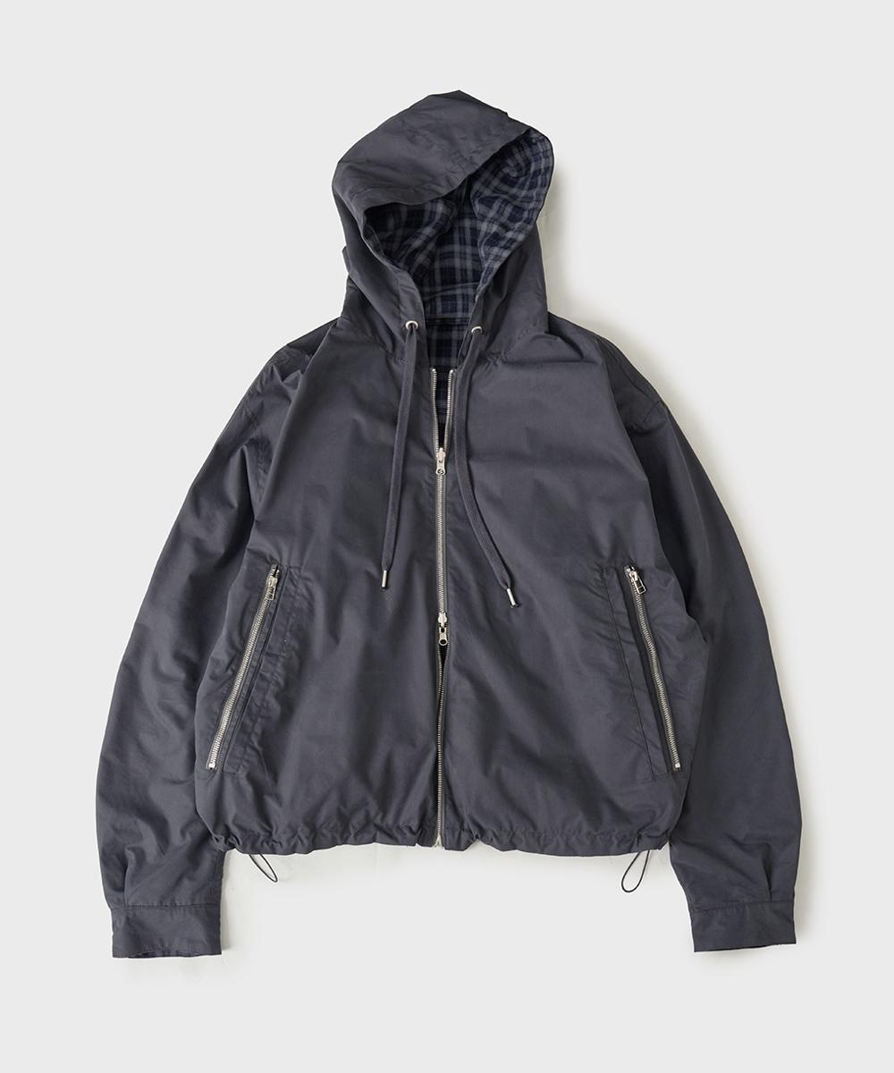 Hooves Reversible Check Hooded Jacket [Charcoal]
