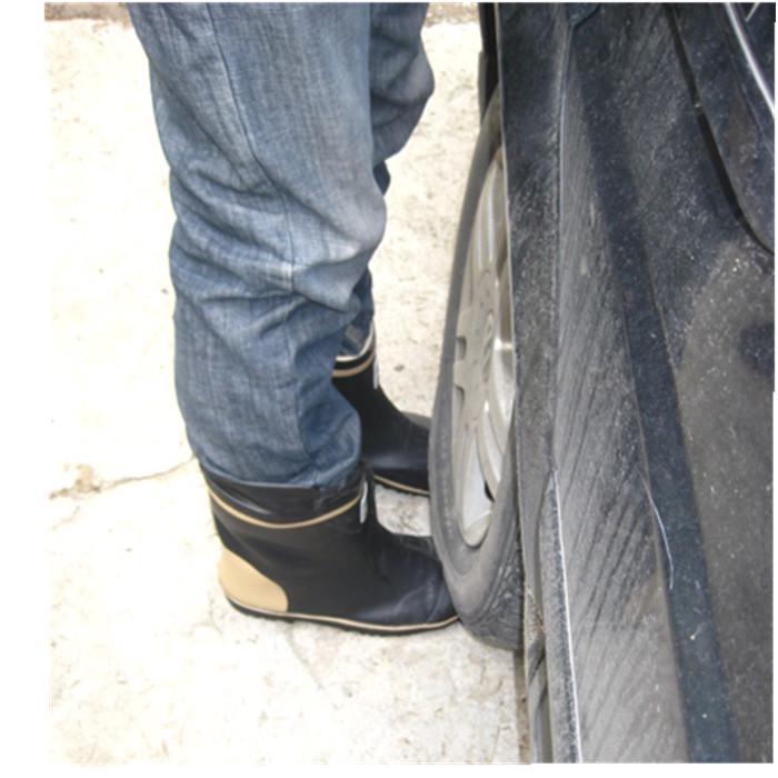 Men's Puncture-Resistant Steel Toe Rain Boots – Mid-Calf Rubber Work Shoes for Construction & Fishing