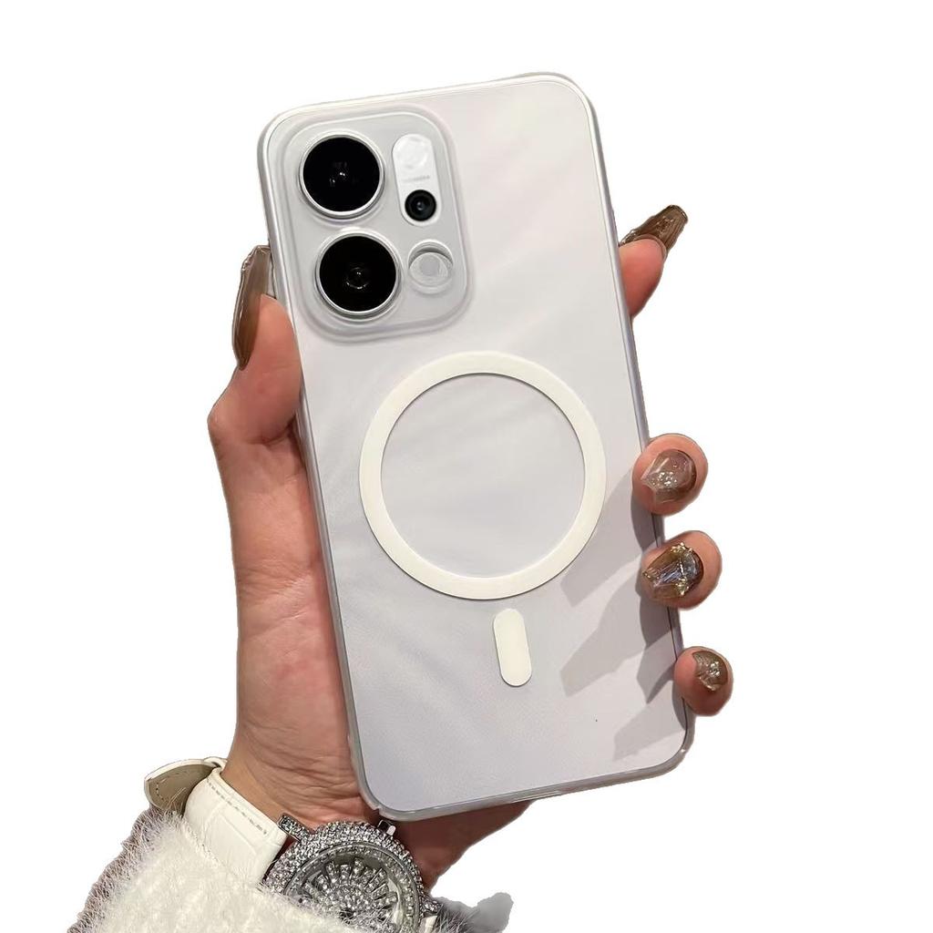Applicable To OPPO FindX9Pro Ice Mist Magnetic Suction Reno16 Mobile Phone Case Skin-friendly K13 Simple Protective Case