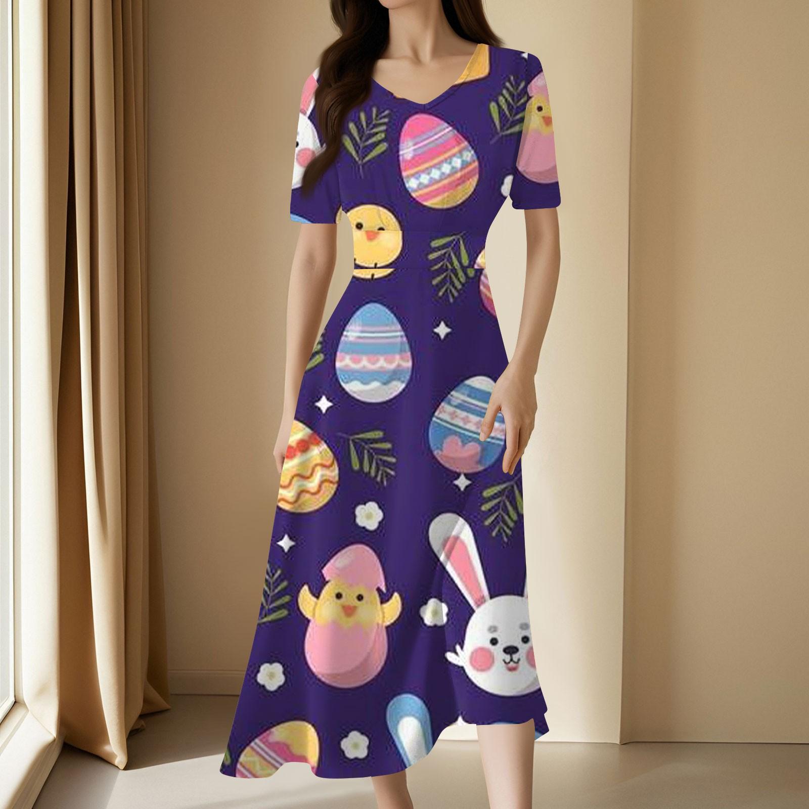 

Женское повседневное модное длинное свободное платье с v-образным вырезом и коротким рукавом на талии S