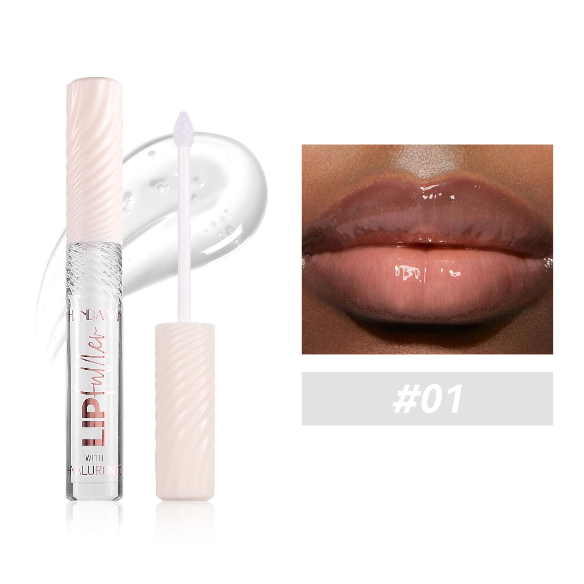 HANDAIYAN 8-цветный зеркальный блеск для губ с гиалуроновой кислотой, увлажняющая губная помада, увлажняющий жемчужный блеск, более полный вид, легкий цвет