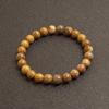 New European & American Style Cross Bracelet, 8MM Natural Stone Beaded Fashion Accessory
