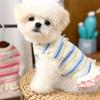 huaqianguhh Colorful Striped Dog Dress, Stretchy Sleeveless Outfit, Cute Ruffled Dress for Small Dogs Teddy Bichon Frise Party Wear