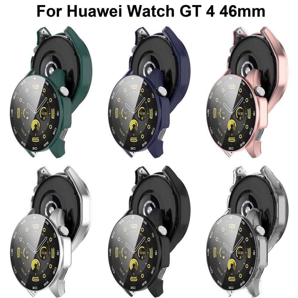 Étui de protection complet pour Huawei Watch GT 4, housse de protection d'écran + Film en verre trempé transparent, 46mm
