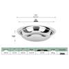 ZISIZ 24cm 3-Compartment Stainless Steel Round Plate
