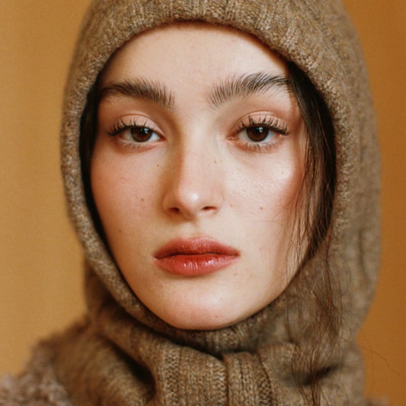 Ouie Etikettierung wollähnliche Sturmhaube braun OU1507