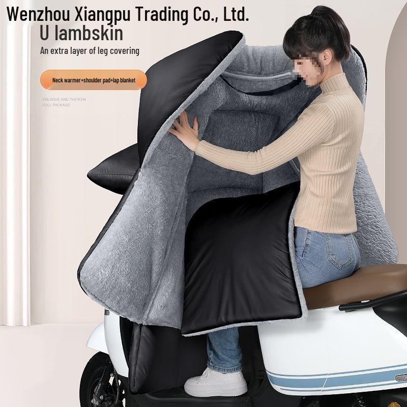 2024 Fleece-Lined Windproof Motorcycle Rain Cover - Waterproof, Thickened, Winter-Ready