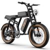 Urlife T2 Electric Bicycle 20" Fat Tire 500W Motor All Terrain Adult Electric Bike 7 Speed Dual Disc Brakes Max Load 120Kg