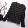 Autumn and Winter Round Neck Light Down Jacket Women's Short Fashion Slim and Thin Jacket Top Winter Clothing