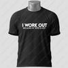 Unisex  Unisexs Funny I Work Out Because My Wife Is Hot Tshirt Short Sleeve 100 Cotton Tee Humorous Gym  Casual Wear