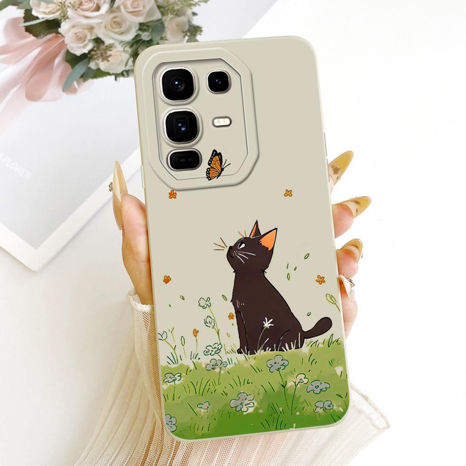 For Infinix Note 50 Pro+ Cute Cat Flower Cartoon Phone Case For Infinix Note 50 Pro Plus X6856 Shockproof Soft Silicone Bumpers