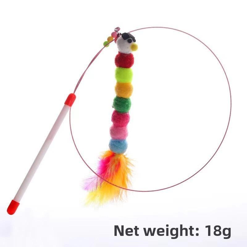 1pc A Bell Cat Toy with A High-toughness, Dual-color Feather Steel Wire for Cats To Play With