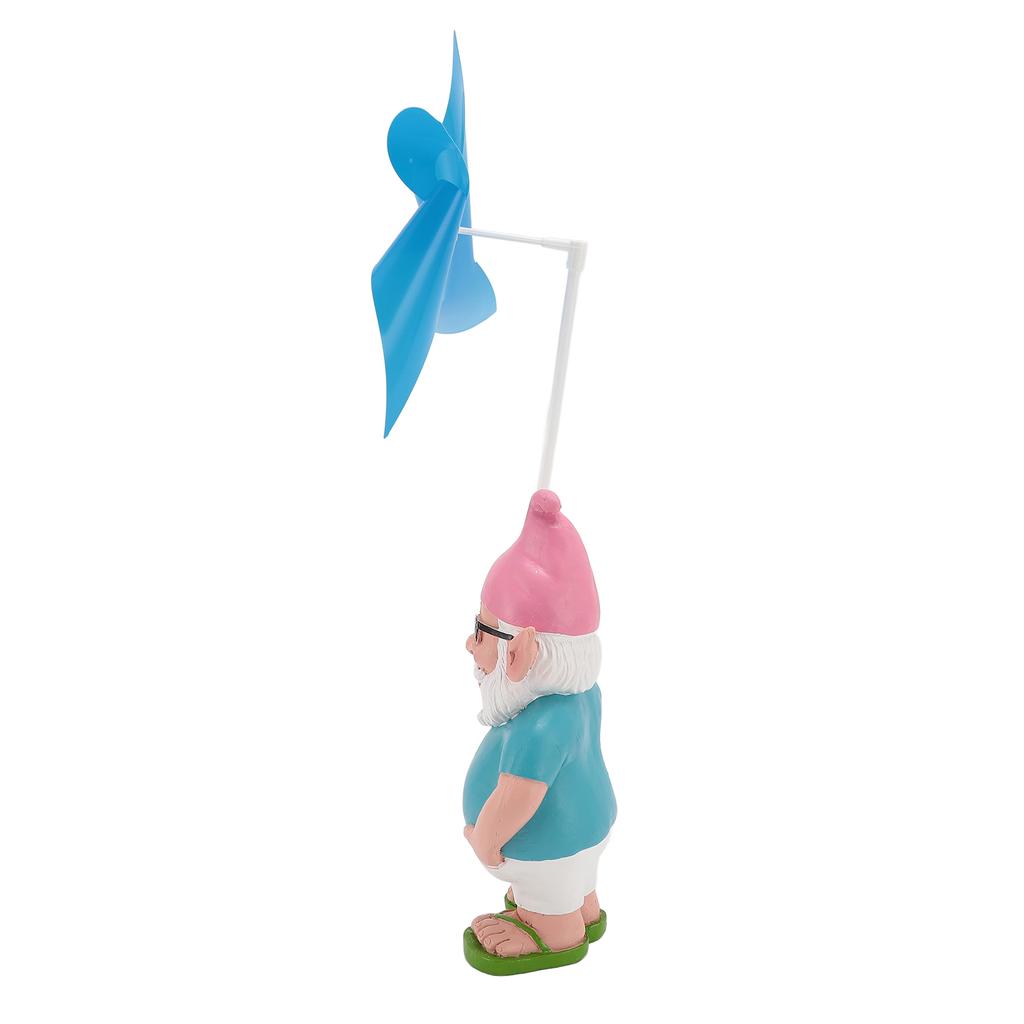 Garden Gnome Statue with Big Windmill Yard Art Sculpture Resin for Indoor Outdoor Patio Lawn Garden